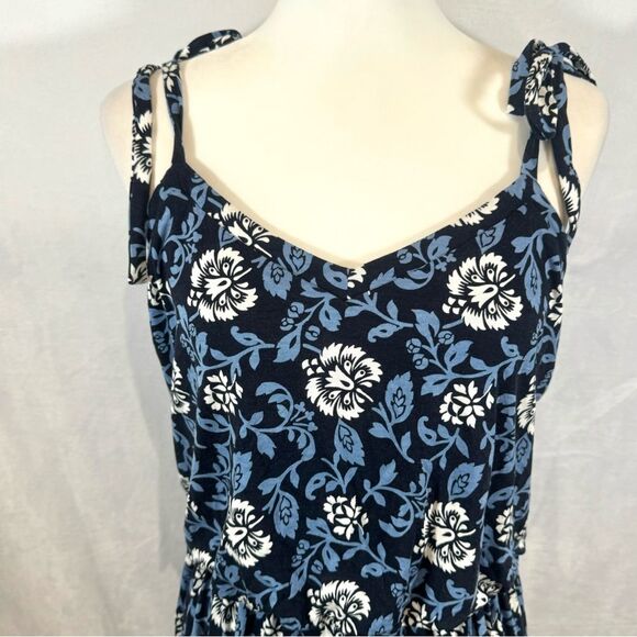Ann Taylor Loft navy blue and white tie strap dress size medium NWOT - Picture 2 of 5